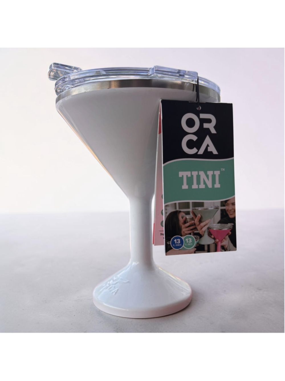 ORCA Chasertini 13oz Pearl White Stainless Steel Insulated Martini Glass Barware